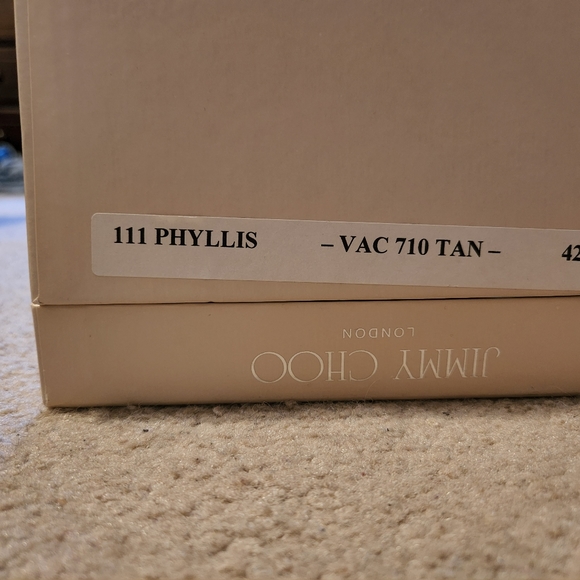 Size 10 Tan Jimmy Choo Phyllis style wedge sandal - Picture 6 of 6